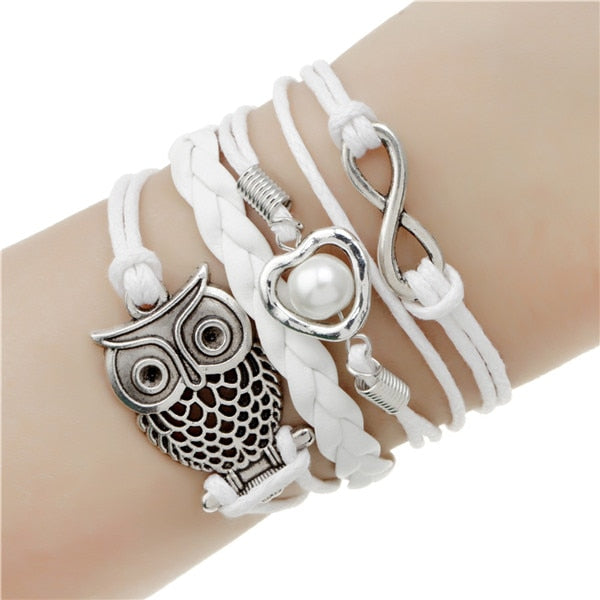 new fashion jewelry infinite double leather multilayer Charm  bracelet factory price for woman jewelry wholesale