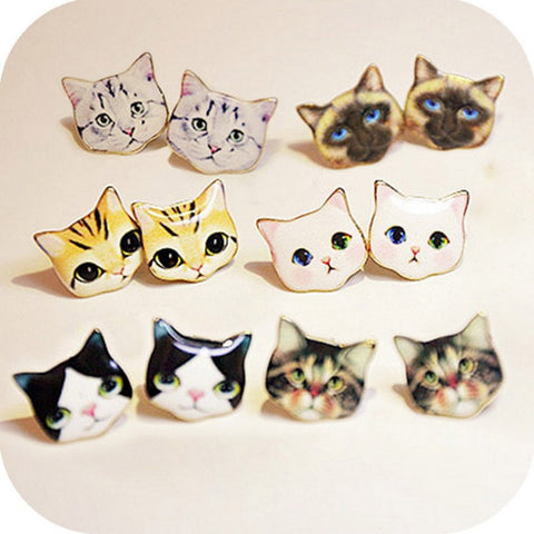 High Quality Fashion Lovely Classic Cartoon Earrings Animal Korean Cute Solid Cat Stud Earrings For Girl Women Gift Jewelry