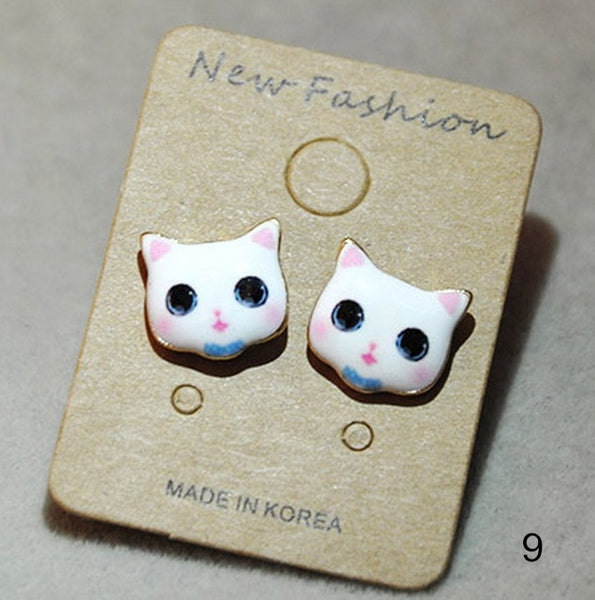 High Quality Fashion Lovely Classic Cartoon Earrings Animal Korean Cute Solid Cat Stud Earrings For Girl Women Gift Jewelry